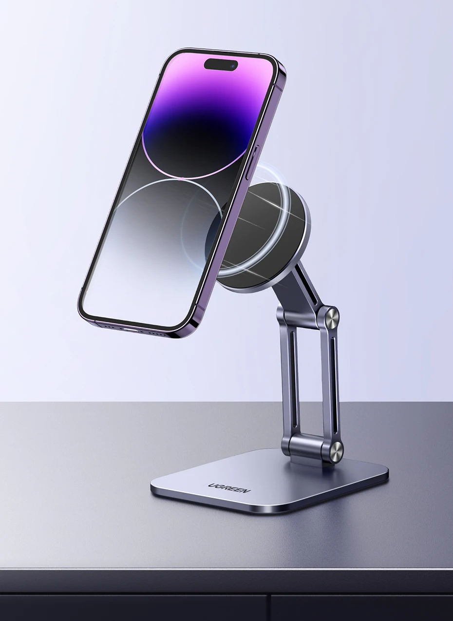 【New】UGREEN Magnetic Phone Holder Aluminum Cell Phone Stand For Magsafe iPhone 16 15 14 Pro Xiaomi Samsung Mobile Phone Holder