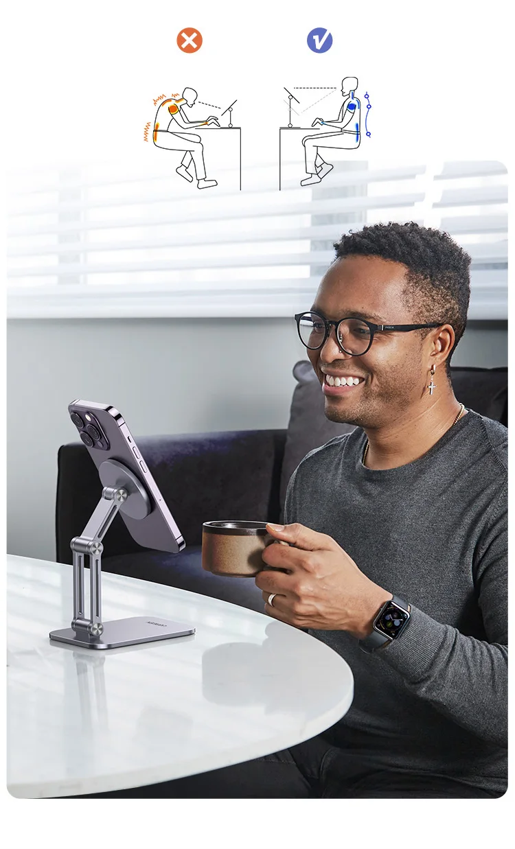 【New】UGREEN Magnetic Phone Holder Aluminum Cell Phone Stand For Magsafe iPhone 16 15 14 Pro Xiaomi Samsung Mobile Phone Holder