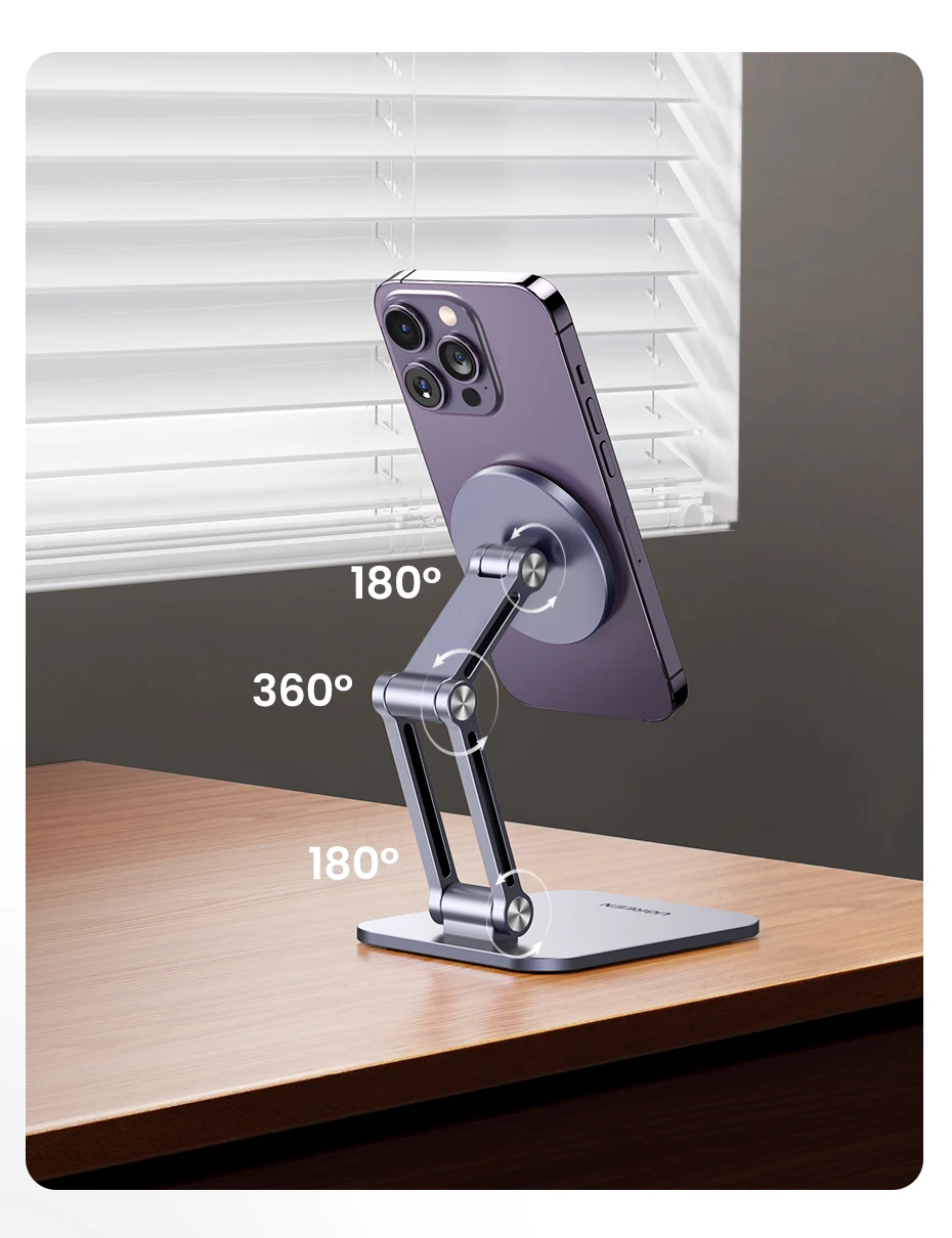 【New】UGREEN Magnetic Phone Holder Aluminum Cell Phone Stand For Magsafe iPhone 16 15 14 Pro Xiaomi Samsung Mobile Phone Holder