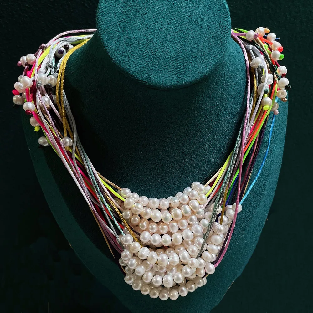 Real Natural Freshwater Pearl Necklace for Women Girls Small Potao Pearl Charm Smile Pendulum Choker Collar Wedding Jewelry Boho