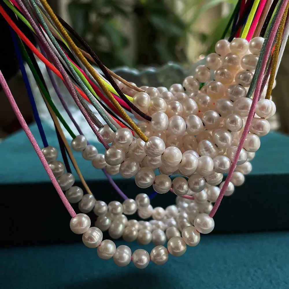 Real Natural Freshwater Pearl Necklace for Women Girls Small Potao Pearl Charm Smile Pendulum Choker Collar Wedding Jewelry Boho