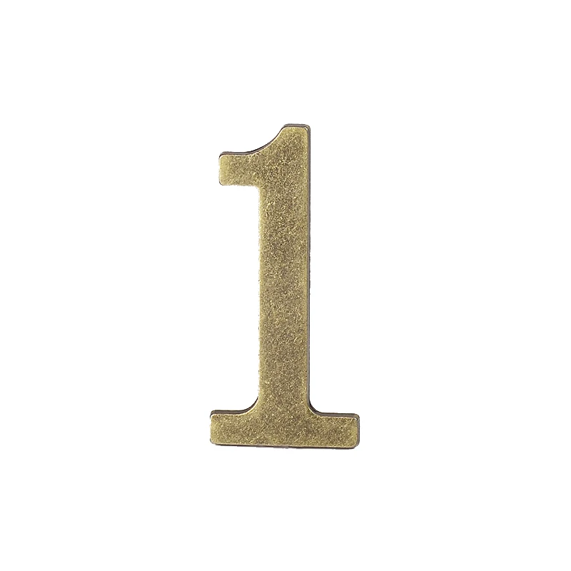 1PCS Metal Door Number with Backing Adhesive 10*6cm House Number Apartment Door Number for Outdoor Hotel Home Mail Box Label 0-9