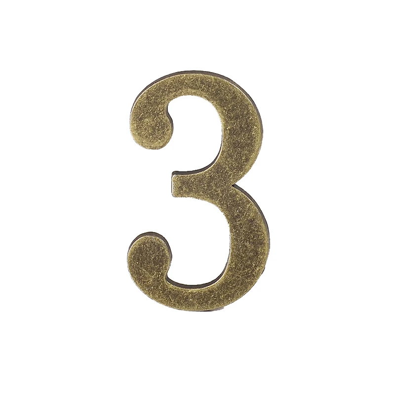 1PCS Metal Door Number with Backing Adhesive 10*6cm House Number Apartment Door Number for Outdoor Hotel Home Mail Box Label 0-9