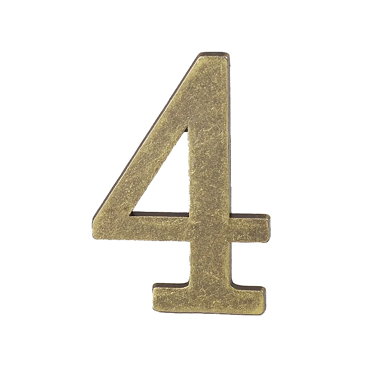 1PCS Metal Door Number with Backing Adhesive 10*6cm House Number Apartment Door Number for Outdoor Hotel Home Mail Box Label 0-9
