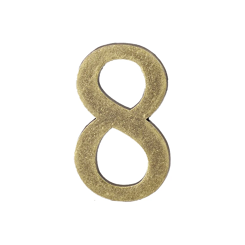 1PCS Metal Door Number with Backing Adhesive 10*6cm House Number Apartment Door Number for Outdoor Hotel Home Mail Box Label 0-9