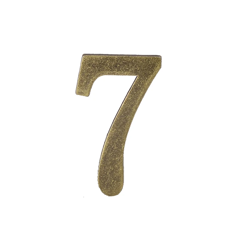1PCS Metal Door Number with Backing Adhesive 10*6cm House Number Apartment Door Number for Outdoor Hotel Home Mail Box Label 0-9
