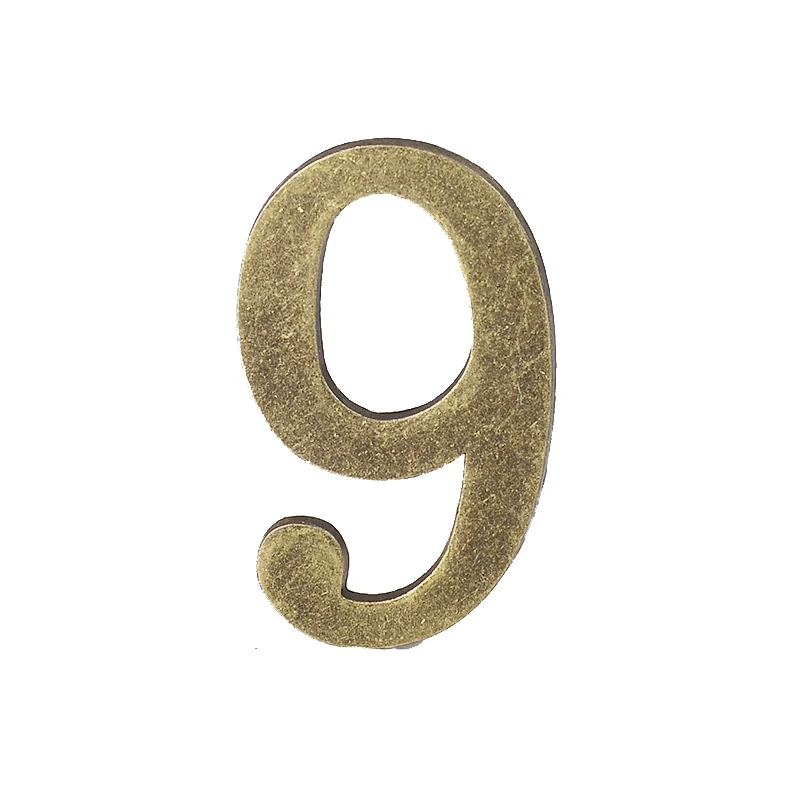 1PCS Metal Door Number with Backing Adhesive 10*6cm House Number Apartment Door Number for Outdoor Hotel Home Mail Box Label 0-9