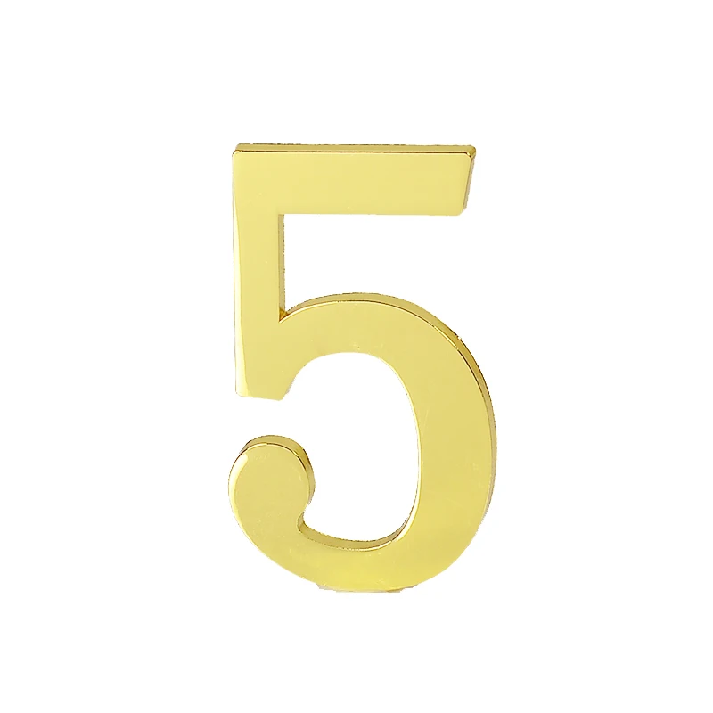 1PCS Metal Door Number with Backing Adhesive 10*6cm House Number Apartment Door Number for Outdoor Hotel Home Mail Box Label 0-9