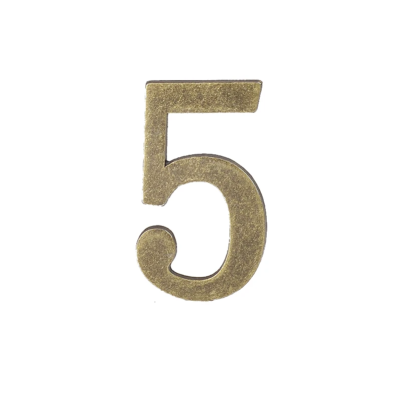 1PCS Metal Door Number with Backing Adhesive 10*6cm House Number Apartment Door Number for Outdoor Hotel Home Mail Box Label 0-9