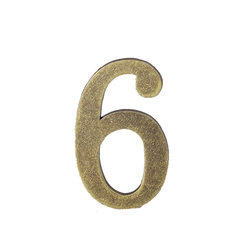 1PCS Metal Door Number with Backing Adhesive 10*6cm House Number Apartment Door Number for Outdoor Hotel Home Mail Box Label 0-9