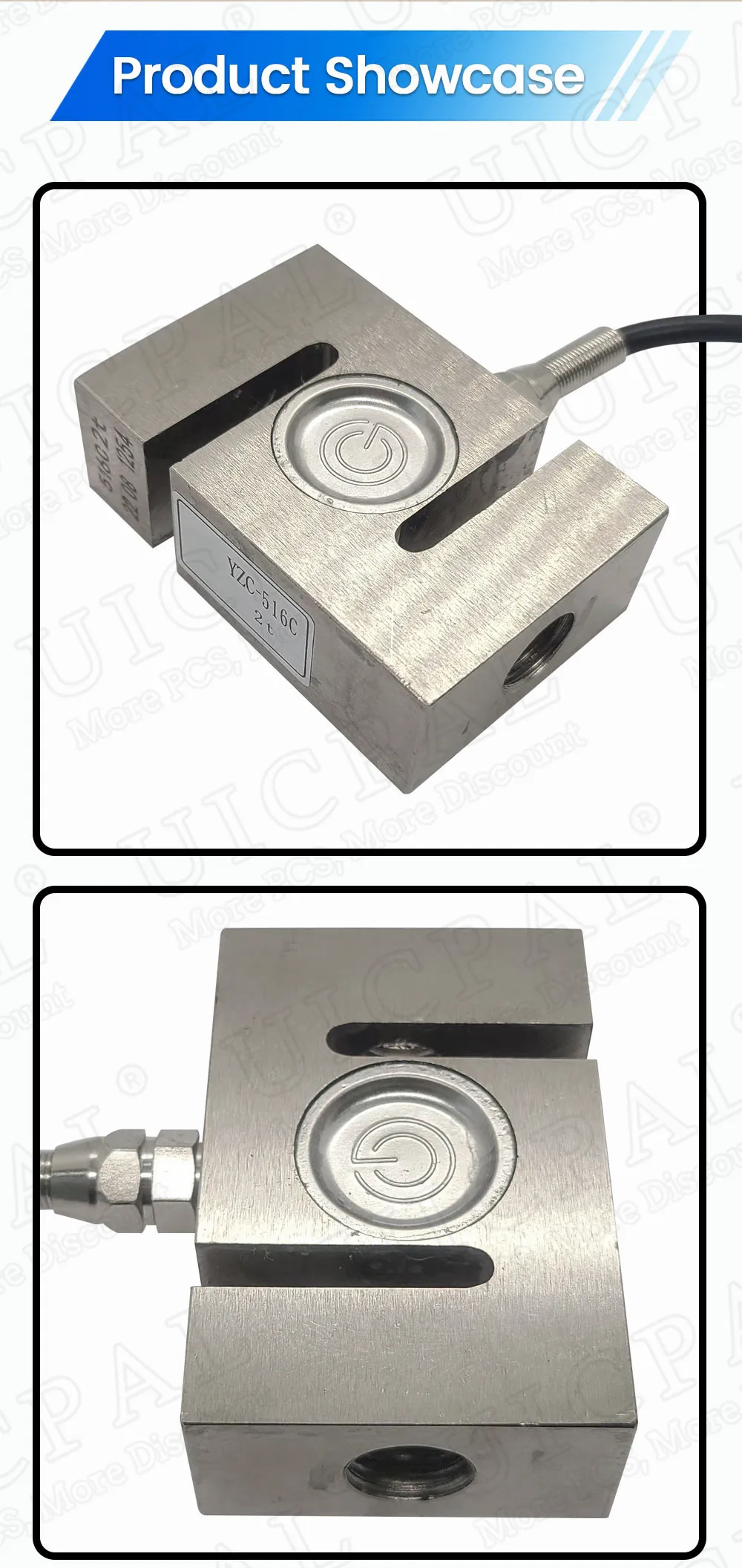 YZC-516C Load Cell S Type 100kg 200kg 300kg 500kg 1T 1.5T 2T Pressure Tension Sensor Made of Aluminum Alloy