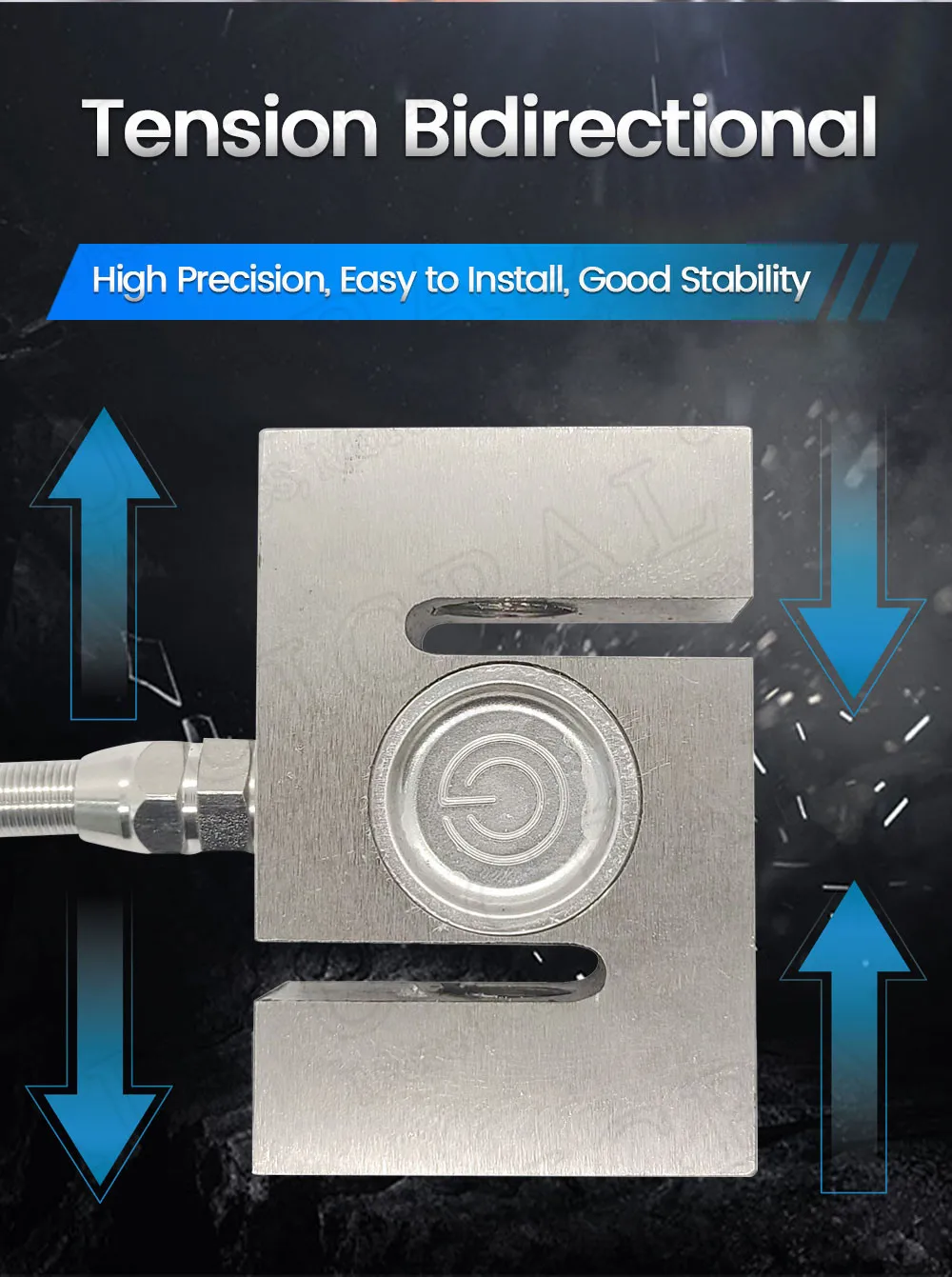 YZC-516C Load Cell S Type 100kg 200kg 300kg 500kg 1T 1.5T 2T Pressure Tension Sensor Made of Aluminum Alloy