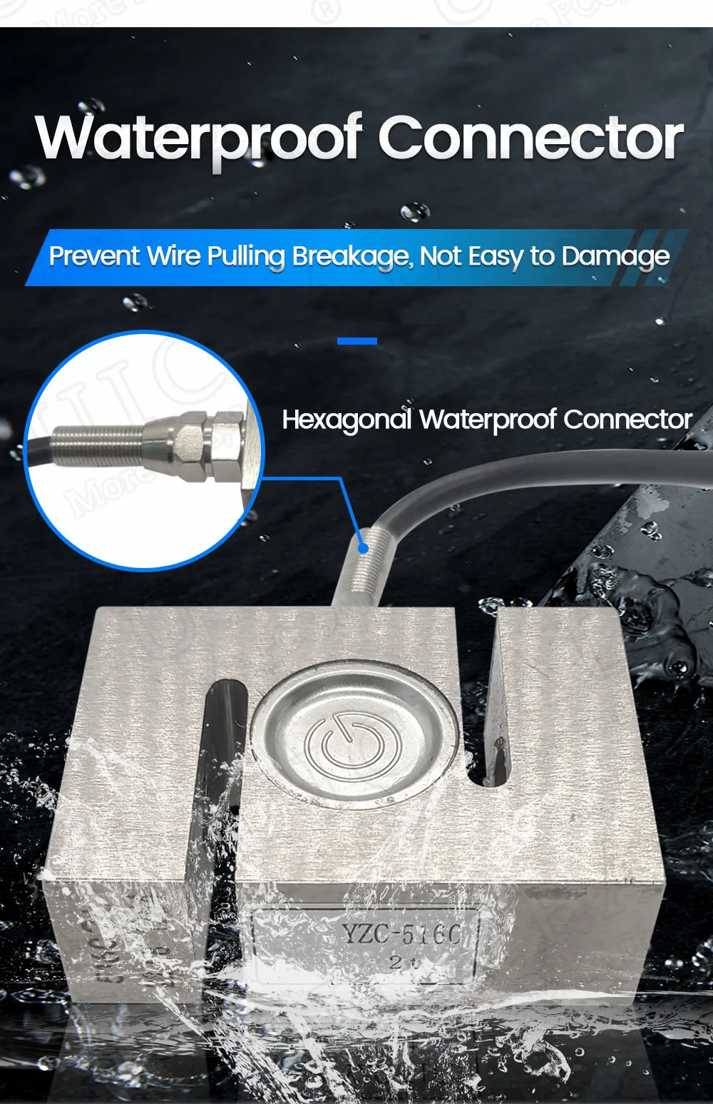 YZC-516C Load Cell S Type 100kg 200kg 300kg 500kg 1T 1.5T 2T Pressure Tension Sensor Made of Aluminum Alloy