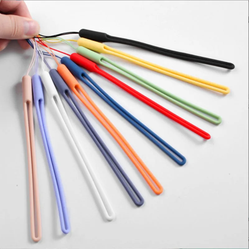 Wrist Straps Hand Lanyard Silicone Charms for Mobile Phone Camera Keys Cord Chain Cute Lanyard Keychain Keycord Hanging Rope