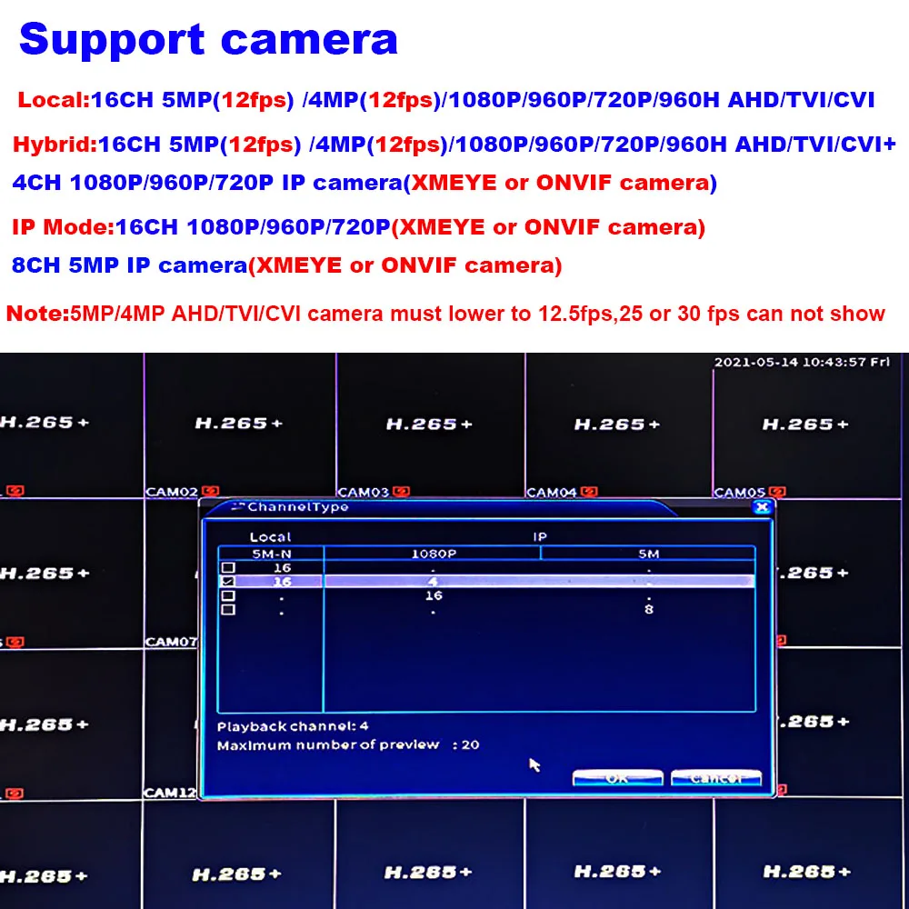 Xmeye Smart Dvr Nvr 4/8/16 Channels 5MP-N 1080P Video Surveillance Recorder Audio Over Coaxial Motion Detect For CCTV Cameras
