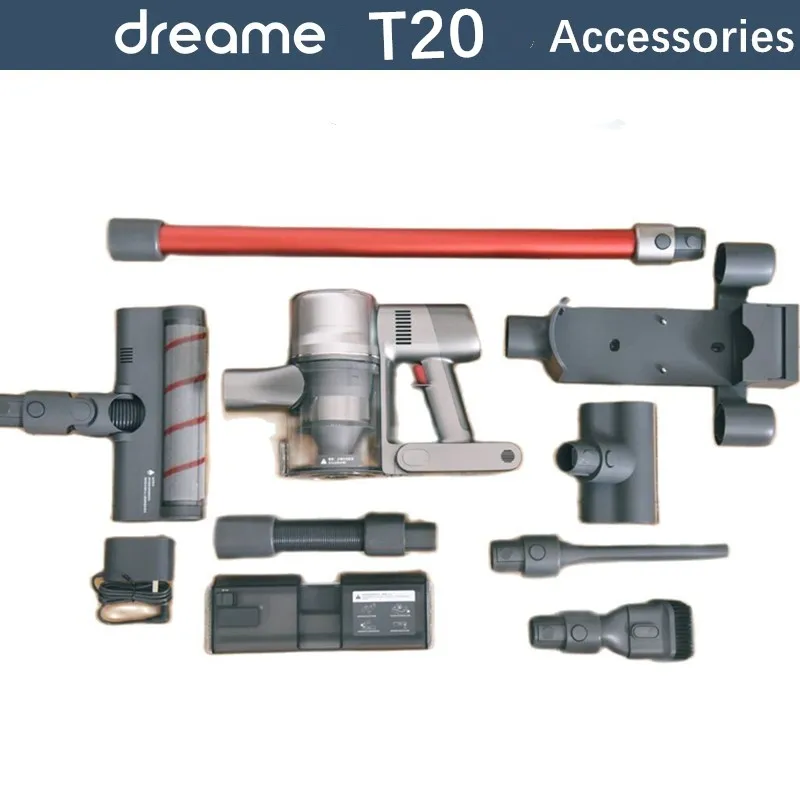 Original Dreame T20 Accessories HEPA Filter Roller Brush Motor Dust Cup Tube Host Main Charging Base