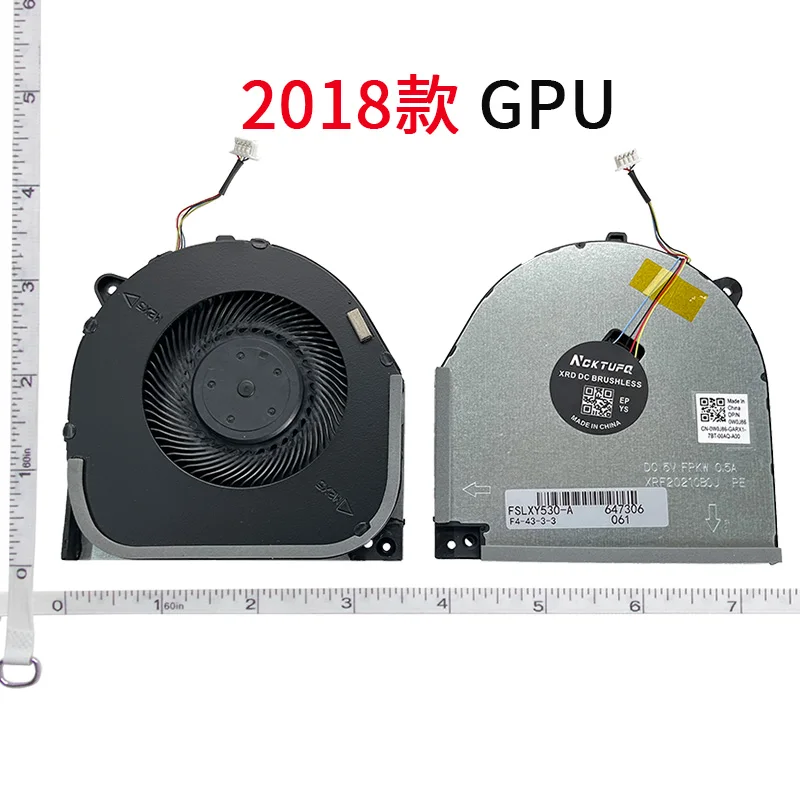 CPU GPU Laptop Cooling Fan For Lenovo Legion Y7000 2018 Y7000-1060 1050 Y530 Y530-15ICH DFS200105BR0T 4 wire