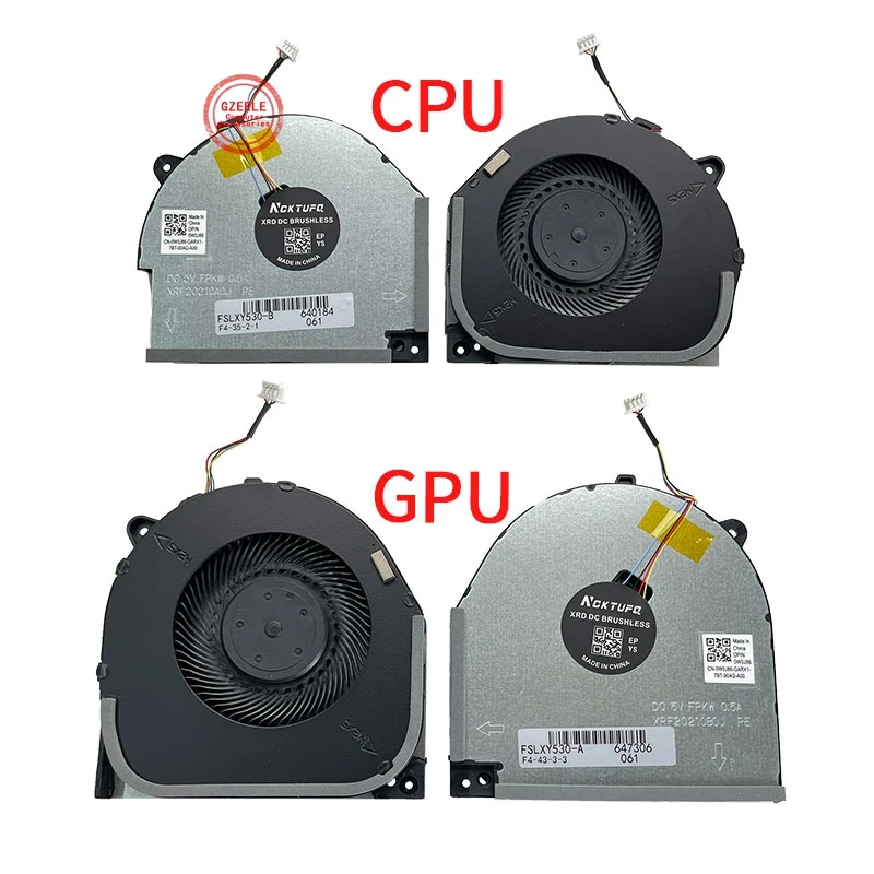 CPU GPU Laptop Cooling Fan For Lenovo Legion Y7000 2018 Y7000-1060 1050 Y530 Y530-15ICH DFS200105BR0T 4 wire