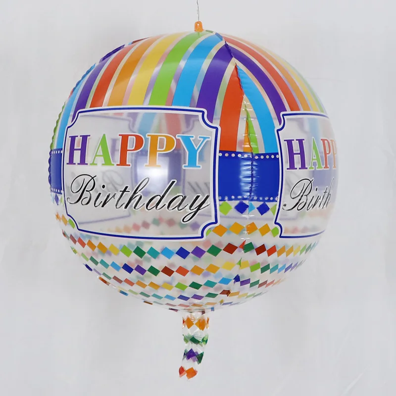 22 Inch New Round Aluminum Transparent 4d Balloon Birthday Theme Party Decoration Balloon Wholesale