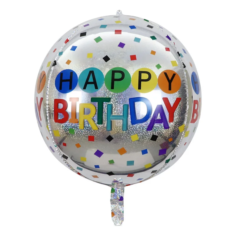 22 Inch New Round Aluminum Transparent 4d Balloon Birthday Theme Party Decoration Balloon Wholesale