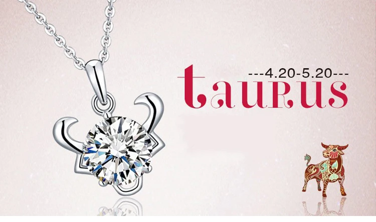Fashion Silver Color Zodiac Sign 12 Constellation Pendant Necklaces Sparkling Zircon Charm Necklace for Women Girl Birthday Gift