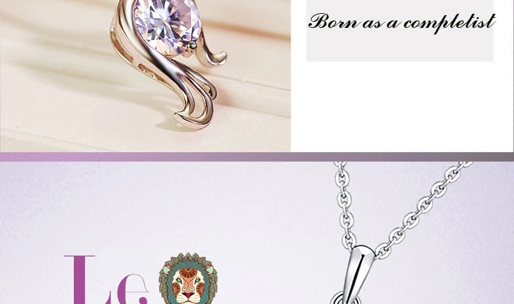 Fashion Silver Color Zodiac Sign 12 Constellation Pendant Necklaces Sparkling Zircon Charm Necklace for Women Girl Birthday Gift