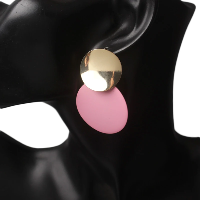 New Fashion Uneven Drop Earrings for Women Double-layers Round Pendants Dangle Earrings Heavy European Ear Jewelry pendientes
