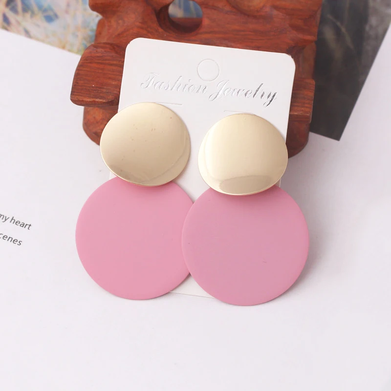 New Fashion Uneven Drop Earrings for Women Double-layers Round Pendants Dangle Earrings Heavy European Ear Jewelry pendientes