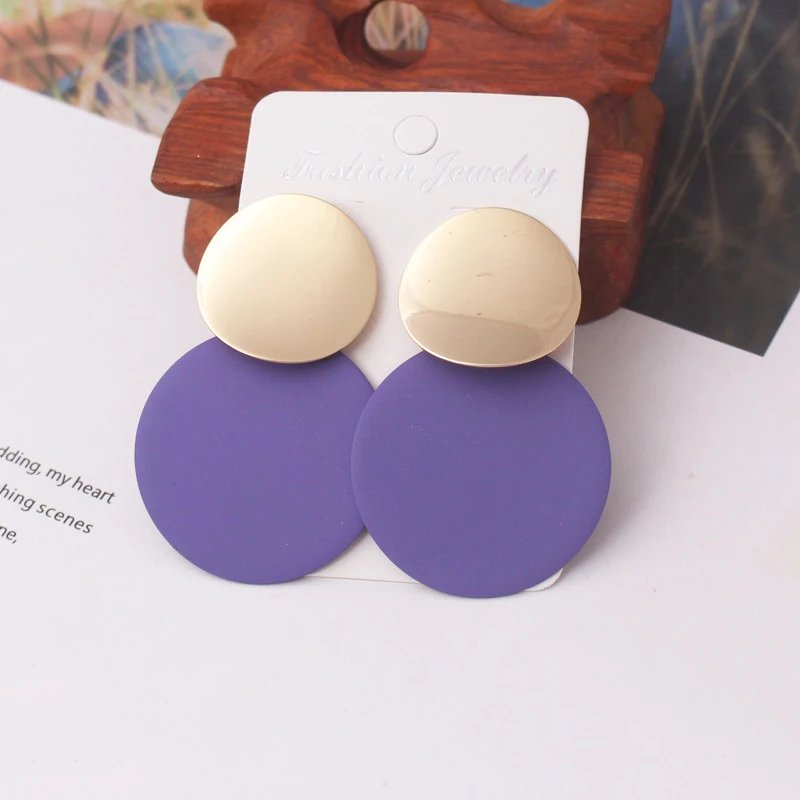 New Fashion Uneven Drop Earrings for Women Double-layers Round Pendants Dangle Earrings Heavy European Ear Jewelry pendientes