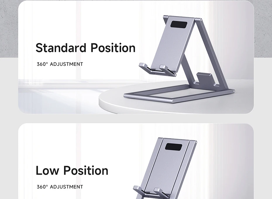 Hagibis Phone Stand Aluminum Cell Phone Adjustable Desk Phone Holder for iPhone 15/16/17 Pro Max SE Tablet Support Mount Stand