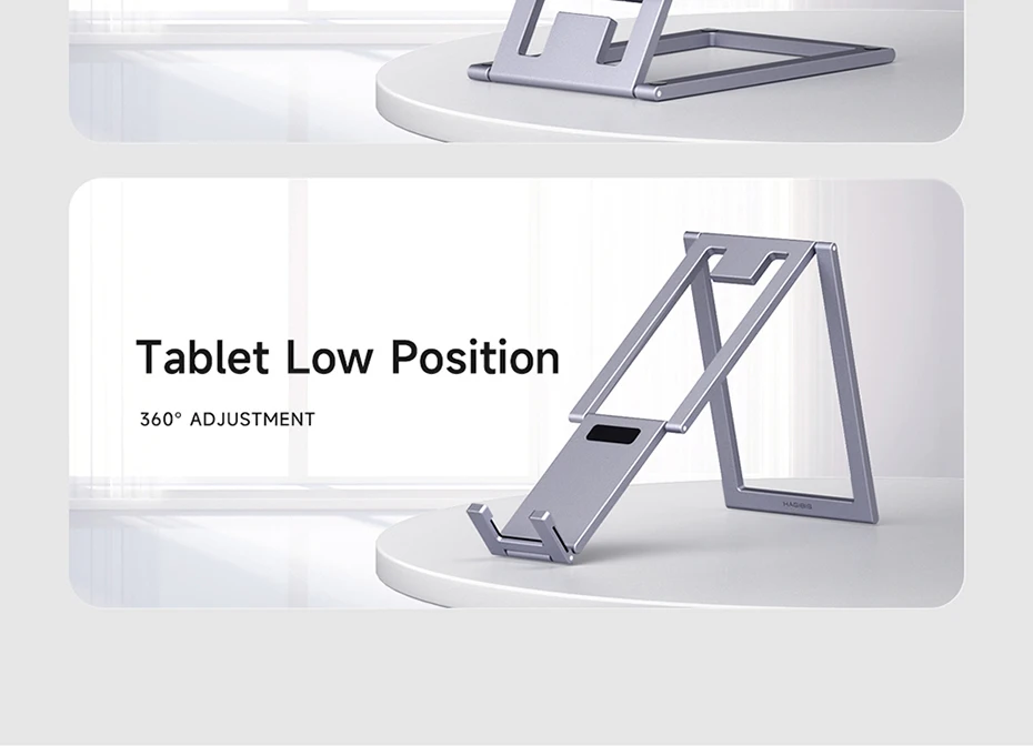 Hagibis Phone Stand Aluminum Cell Phone Adjustable Desk Phone Holder for iPhone 15/16/17 Pro Max SE Tablet Support Mount Stand