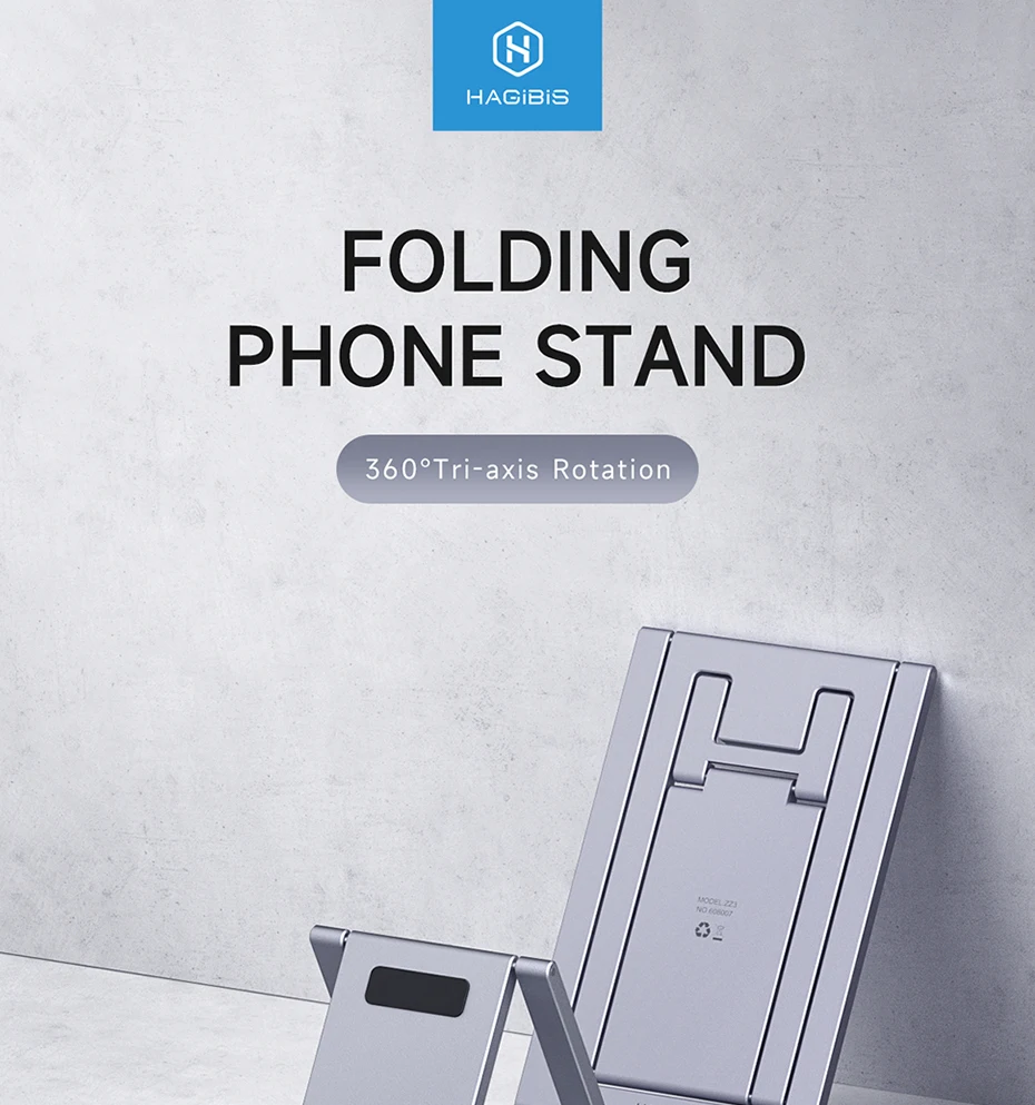 Hagibis Phone Stand Aluminum Cell Phone Adjustable Desk Phone Holder for iPhone 15/16/17 Pro Max SE Tablet Support Mount Stand