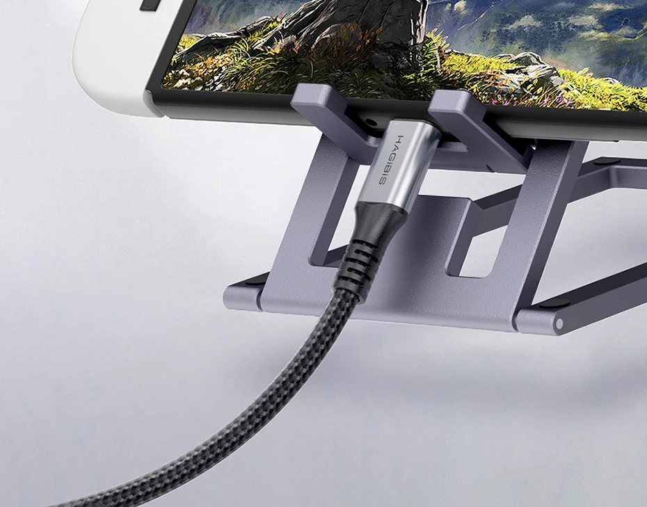 Hagibis Phone Stand Aluminum Cell Phone Adjustable Desk Phone Holder for iPhone 15/16/17 Pro Max SE Tablet Support Mount Stand