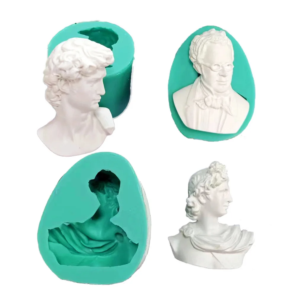 David Goddess Scholar Statue Candle Mould Handicrafts Decoration Tool Aromatherapy Gypsum Epoxy Resin Simple Style Silicone Mold