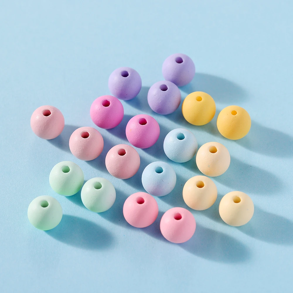 30-100Pcs 6/8/10mm Acrylic Matte Beads Round Loose Spacer Beads For DIY Necklace Bracelet Jewelry Making Accessories Supplies