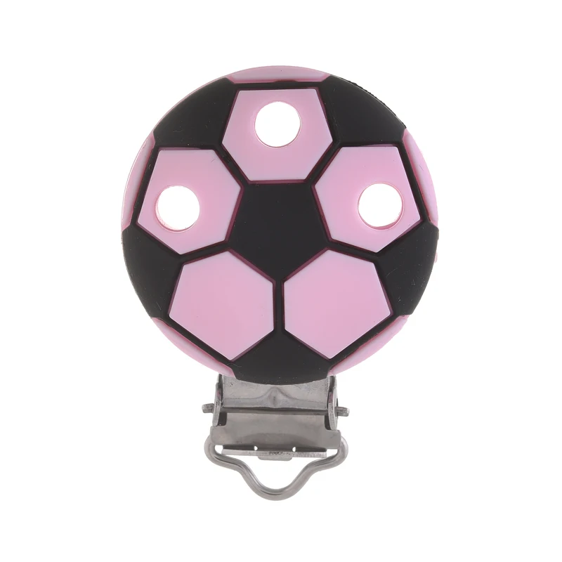 3Pcs Silicone Pacifier Clips Round Soccer Shape Baby Teether Teething Clip DIY Necklace Bead Tool Nurs Gift Accessories BPA Free
