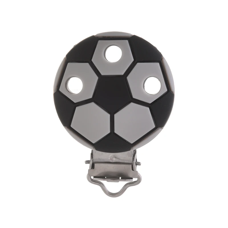 3Pcs Silicone Pacifier Clips Round Soccer Shape Baby Teether Teething Clip DIY Necklace Bead Tool Nurs Gift Accessories BPA Free