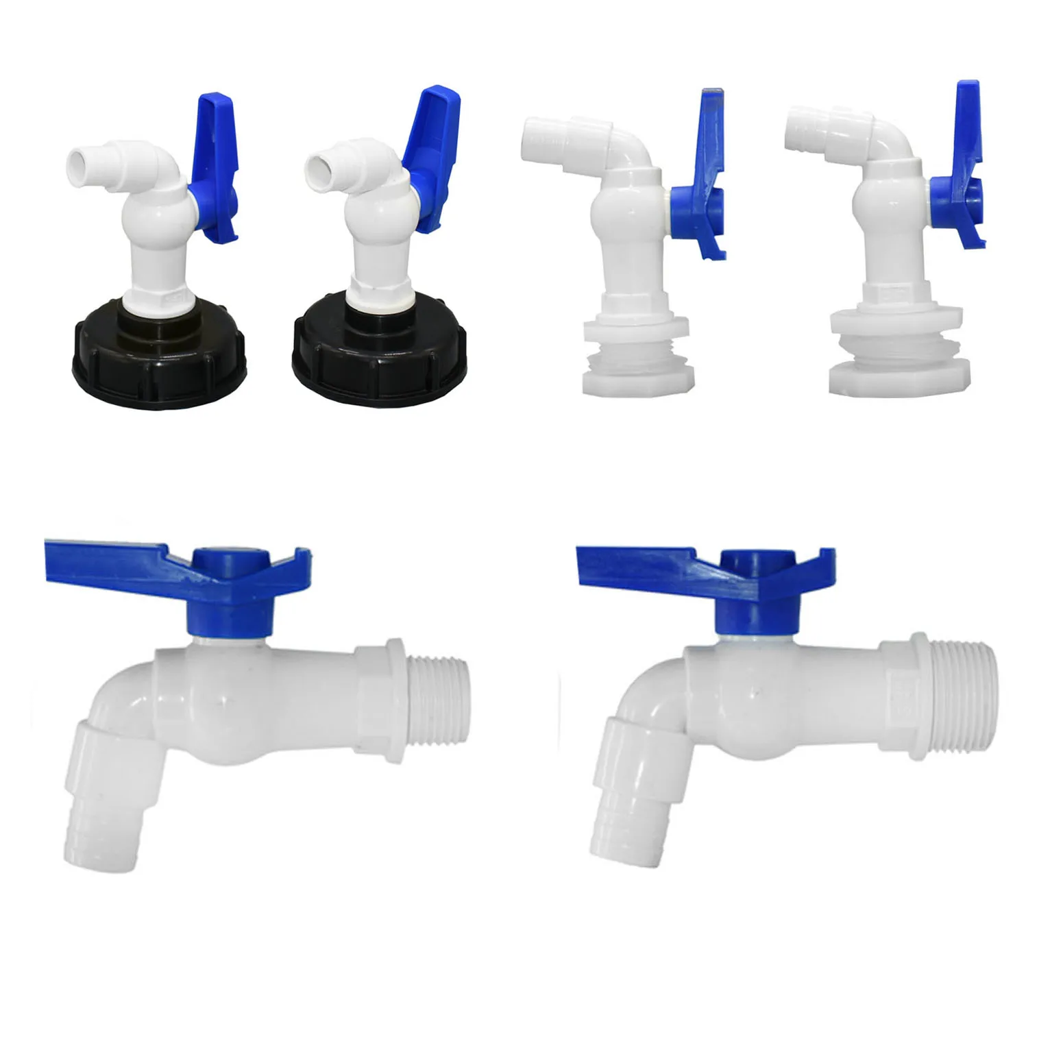 S60 Female Thread IBC Tank Adapter Faucet 1/2 3/4" Thread Plastic Tap Connector Water Box Valve Fitting For Home Garden Water