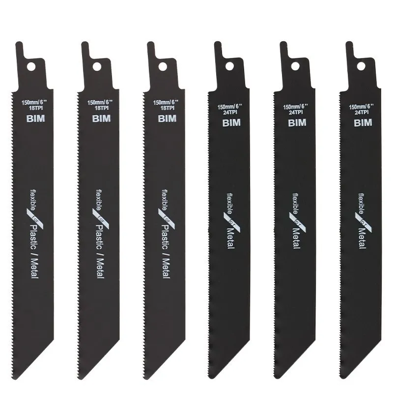 Jig Saw Blade 6 inch 24TPI/18TPI Carbide Reciprocating Saw Blade For Metal, Plastics, Aluminum Fast Cutting Tool