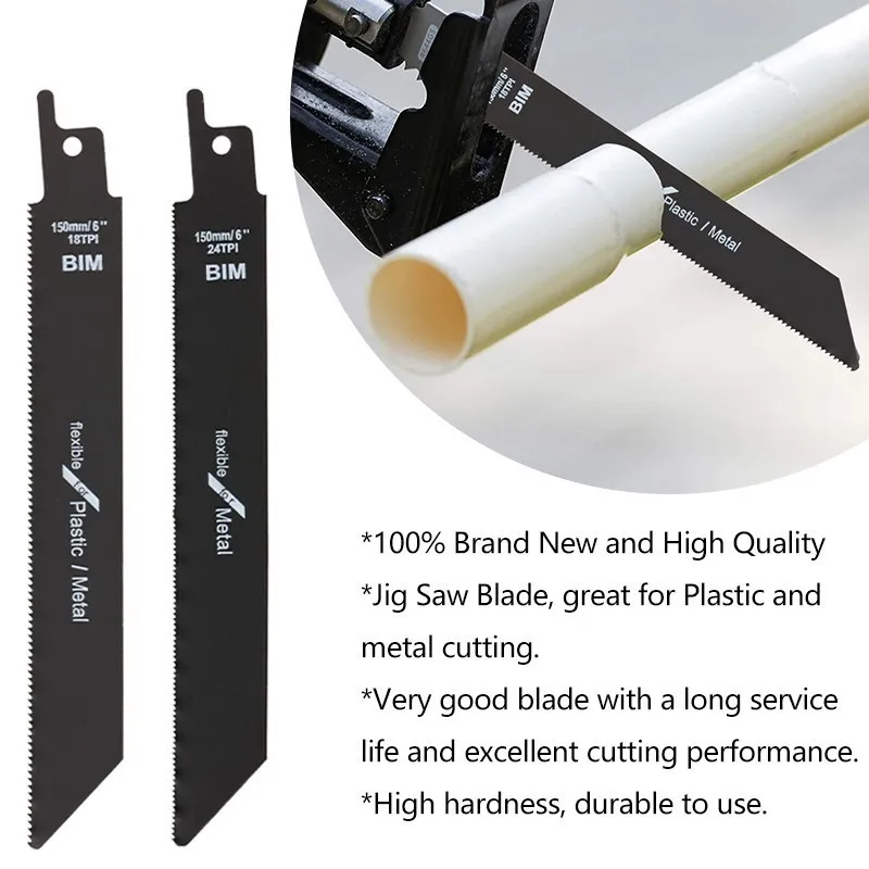 Jig Saw Blade 6 inch 24TPI/18TPI Carbide Reciprocating Saw Blade For Metal, Plastics, Aluminum Fast Cutting Tool