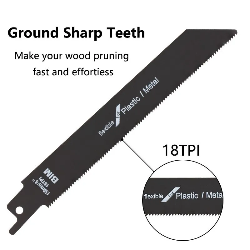 Jig Saw Blade 6 inch 24TPI/18TPI Carbide Reciprocating Saw Blade For Metal, Plastics, Aluminum Fast Cutting Tool