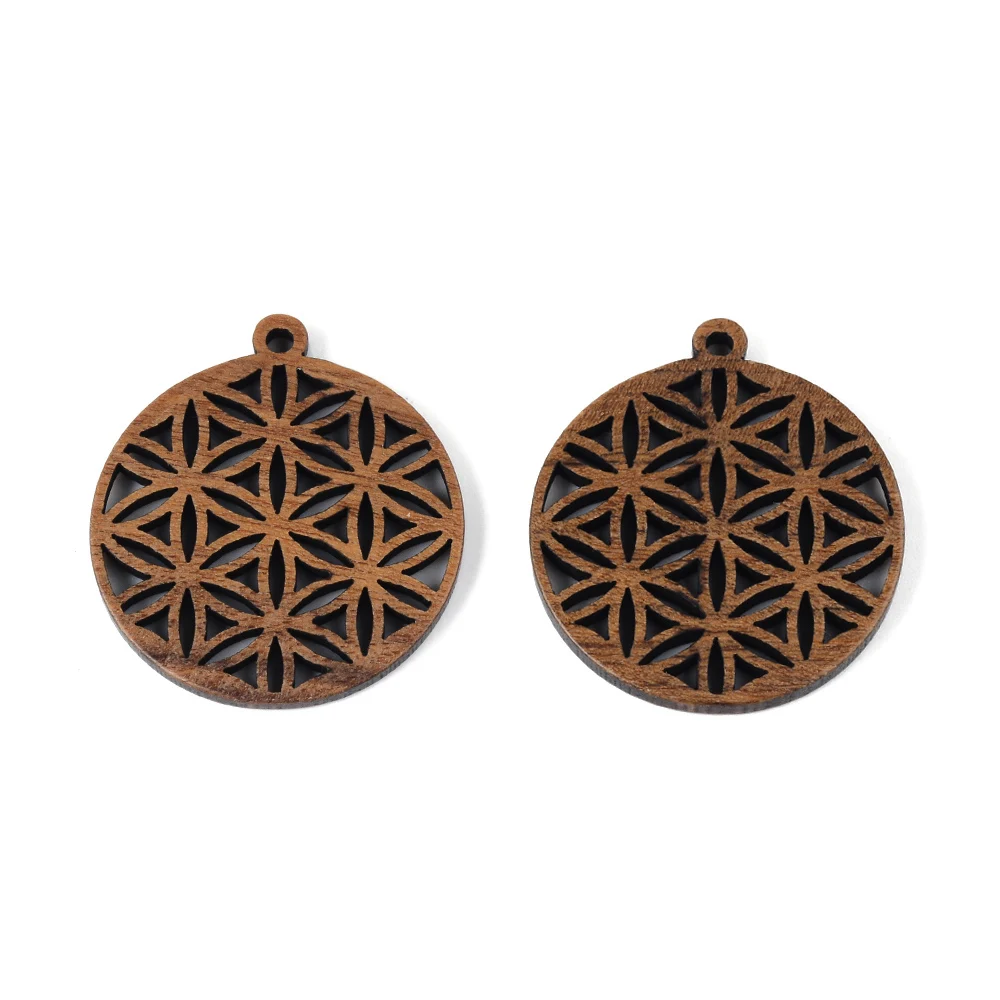 6pc/lot Fish/Flower shape Wood Pendant Resin Plate Pendants Jewelry Accessory Handmade Connector DIY Earring Component for Women