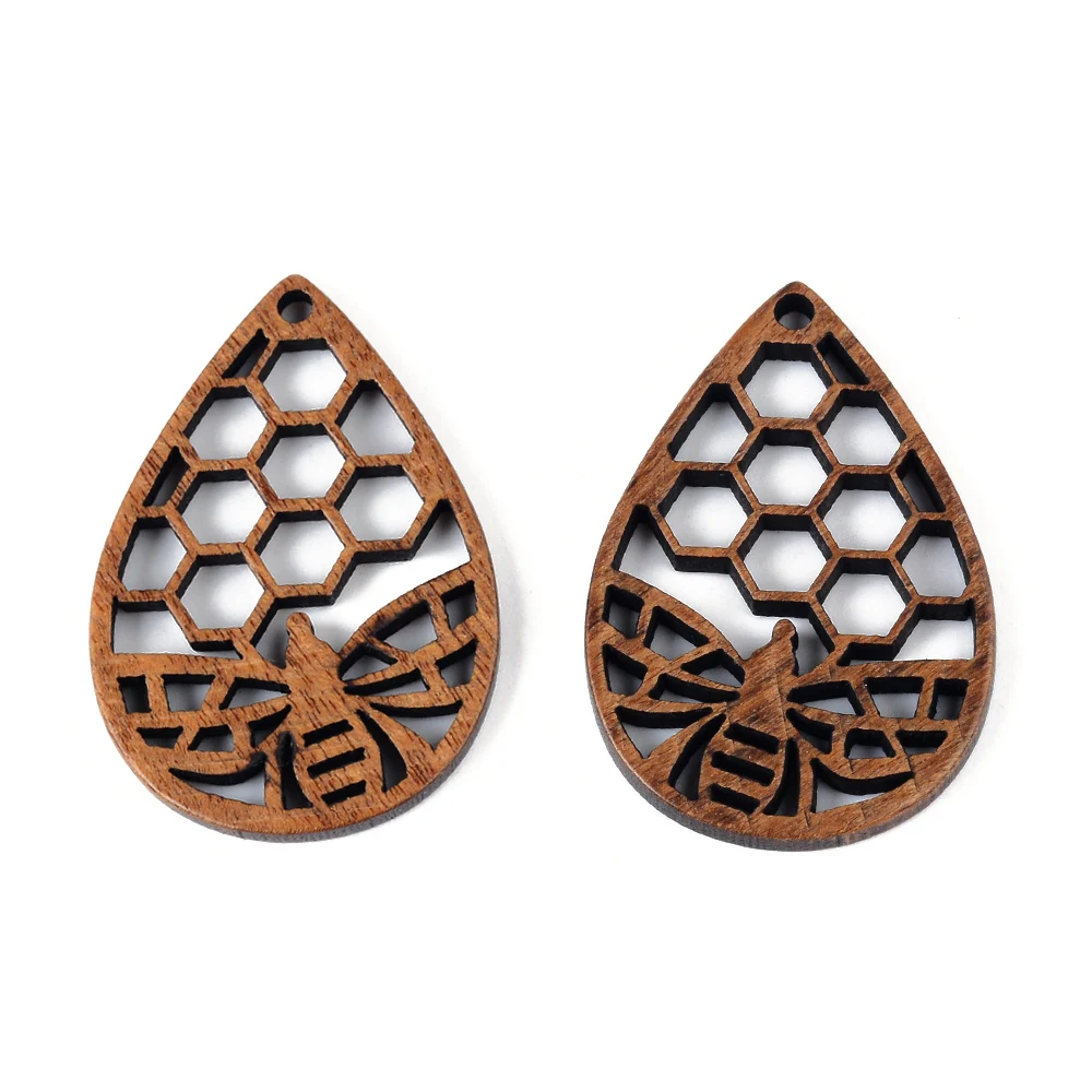 6pc/lot Fish/Flower shape Wood Pendant Resin Plate Pendants Jewelry Accessory Handmade Connector DIY Earring Component for Women