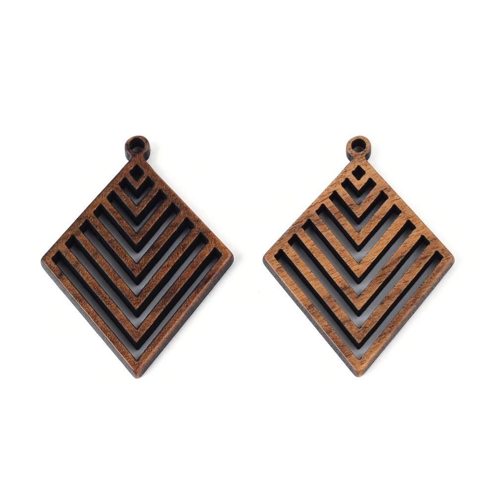 6pc/lot Fish/Flower shape Wood Pendant Resin Plate Pendants Jewelry Accessory Handmade Connector DIY Earring Component for Women