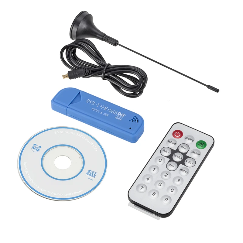 Mini Portable TV Stick 820T2 FC0012 Digital USB 2.0 TV Stick DVB-T + DAB + FM RTL2832U Support SDR Tuner Receiver TV Accessories