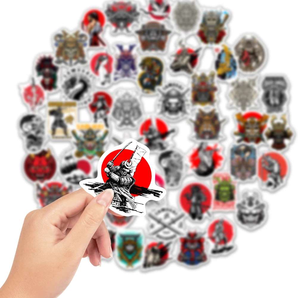 10/25/50Pcs Japanese Samurai PVC Waterproof Stickers Laptop Luggage Water Cup Phone Case Guitar Fridge Car Motorcycle