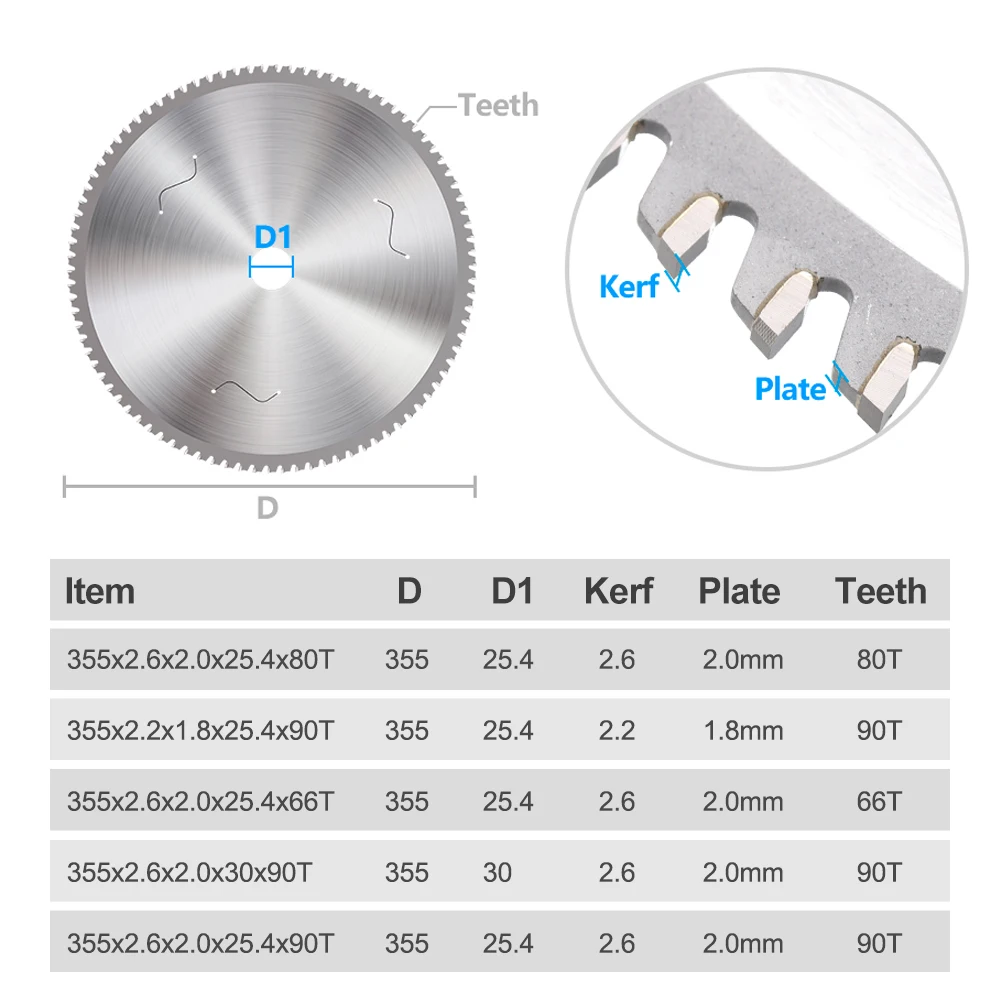 XCAN 355mm Metal Cutting Disc 66/80/90T Carbide Tipped Circular Saw Blade For Iron Steel Cutting Heavy Duty Metal Cutting Blade