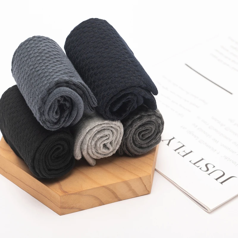 High Quality 10 Pairs/lot Men Bamboo Fiber Socks Breathable Compression Long Socks Business Casual Male Large size 38-45