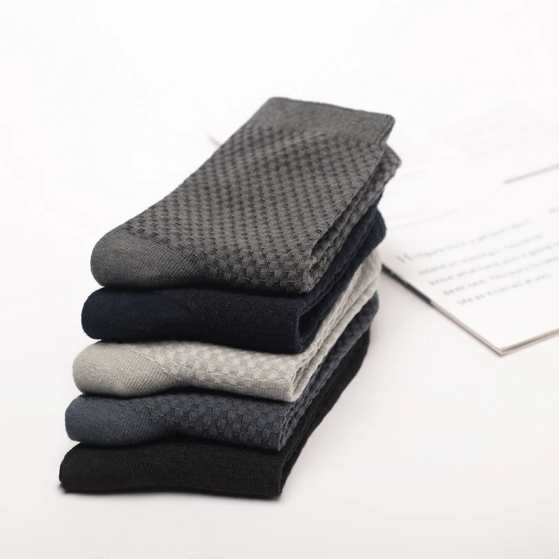 High Quality 10 Pairs/lot Men Bamboo Fiber Socks Breathable Compression Long Socks Business Casual Male Large size 38-45