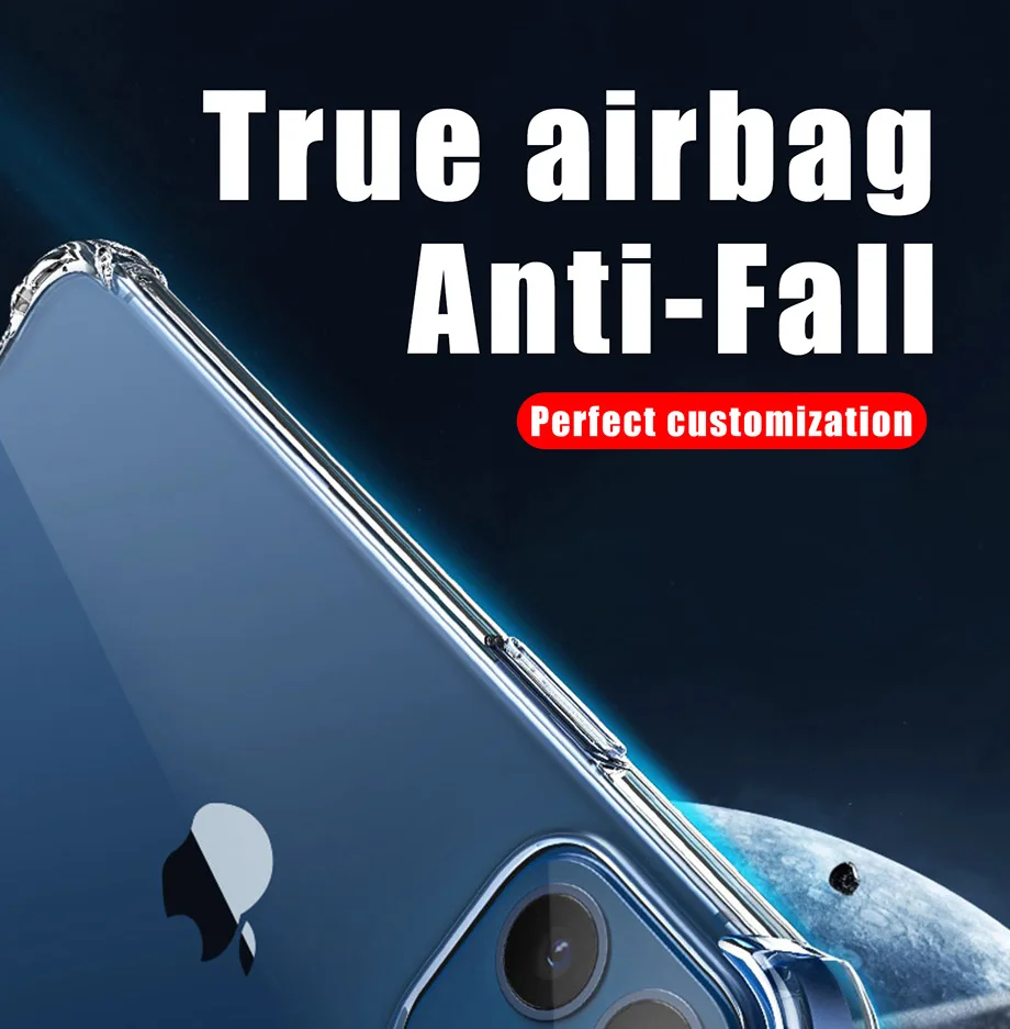 Shockproof Clear Case For iPhone 14 15 16 13 12 11 Pro Max XS Max X XR Silicon For iPhone 6 7 8 Plus SE Back Cover Phone Case